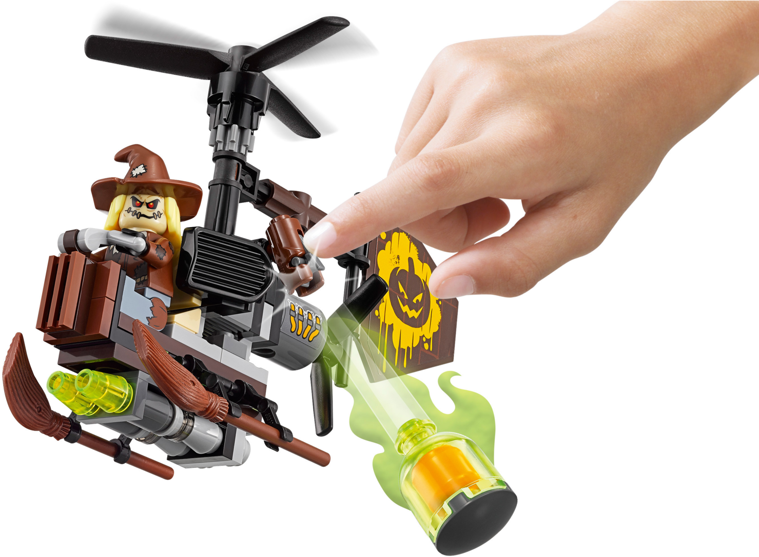 Lego The Batman Movie 70913 Scarecrows Fryktgassangrep, - Lego Batman Movie Scarecrow Fearful Face Off (2000x1125), Png Download