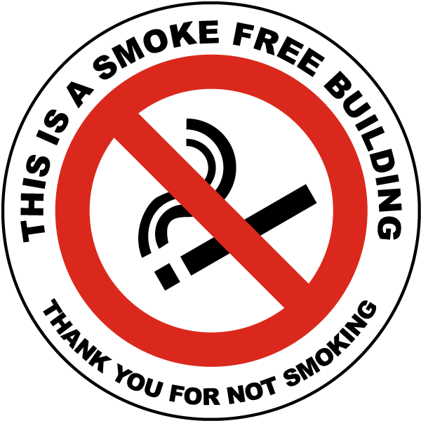This Is A Smoke Free Building Label - Do Not Smoke In Public Places (600x600), Png Download