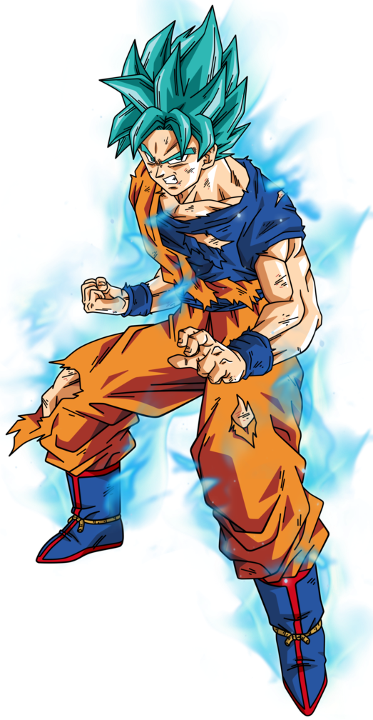 Goku Super Saiyan Blue By Bardocksonic-darfyzr - Son Goku E Vegeta (523x1008), Png Download