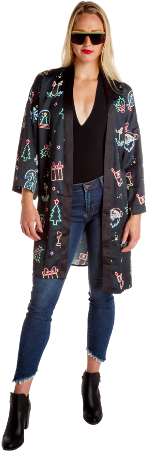 The Naughty Neon Noel - Pepe Jeans (683x1024), Png Download
