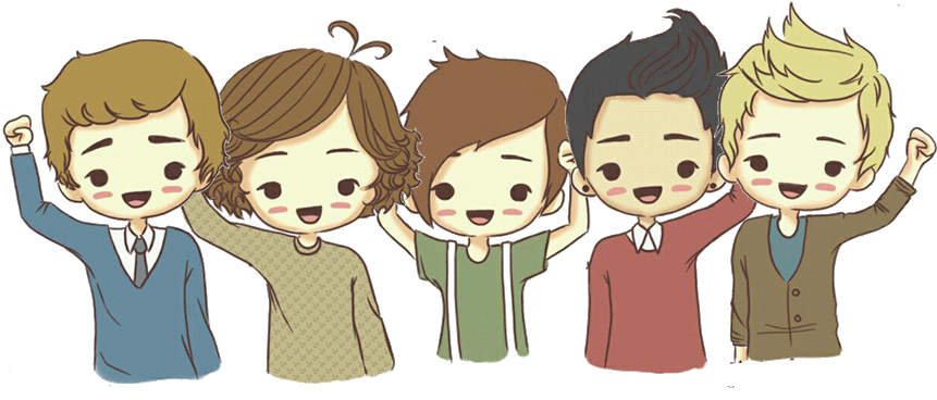 Muñequitos Png One Direction - One Direction Caricatura (861x428), Png Download