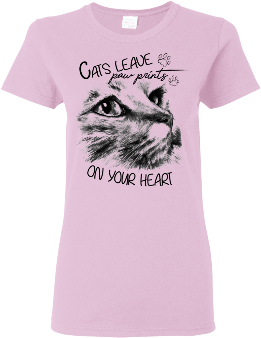 Cats Leave Paw Prints On Your Heart Cat T Shirt - Cats Leave Paw Prints On Your Heart-t Shirt (1155x1155), Png Download