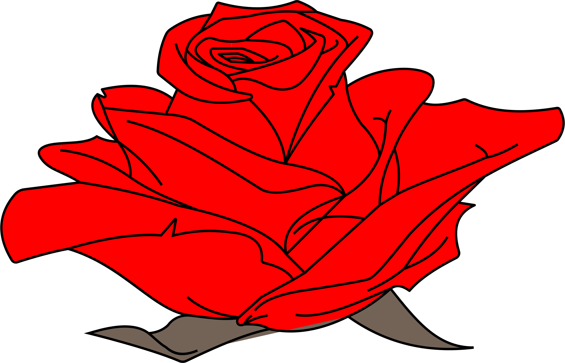 This Free Icons Png Design Of Colored Rose Line Art (2260x1454), Png Download