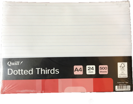 Paper Dotted Thirds 24mm A4 500's - Wallet (640x480), Png Download