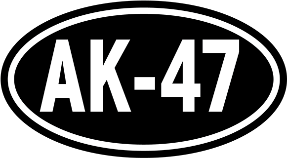 Ak-47 Oval Decal - Cybergun (600x600), Png Download