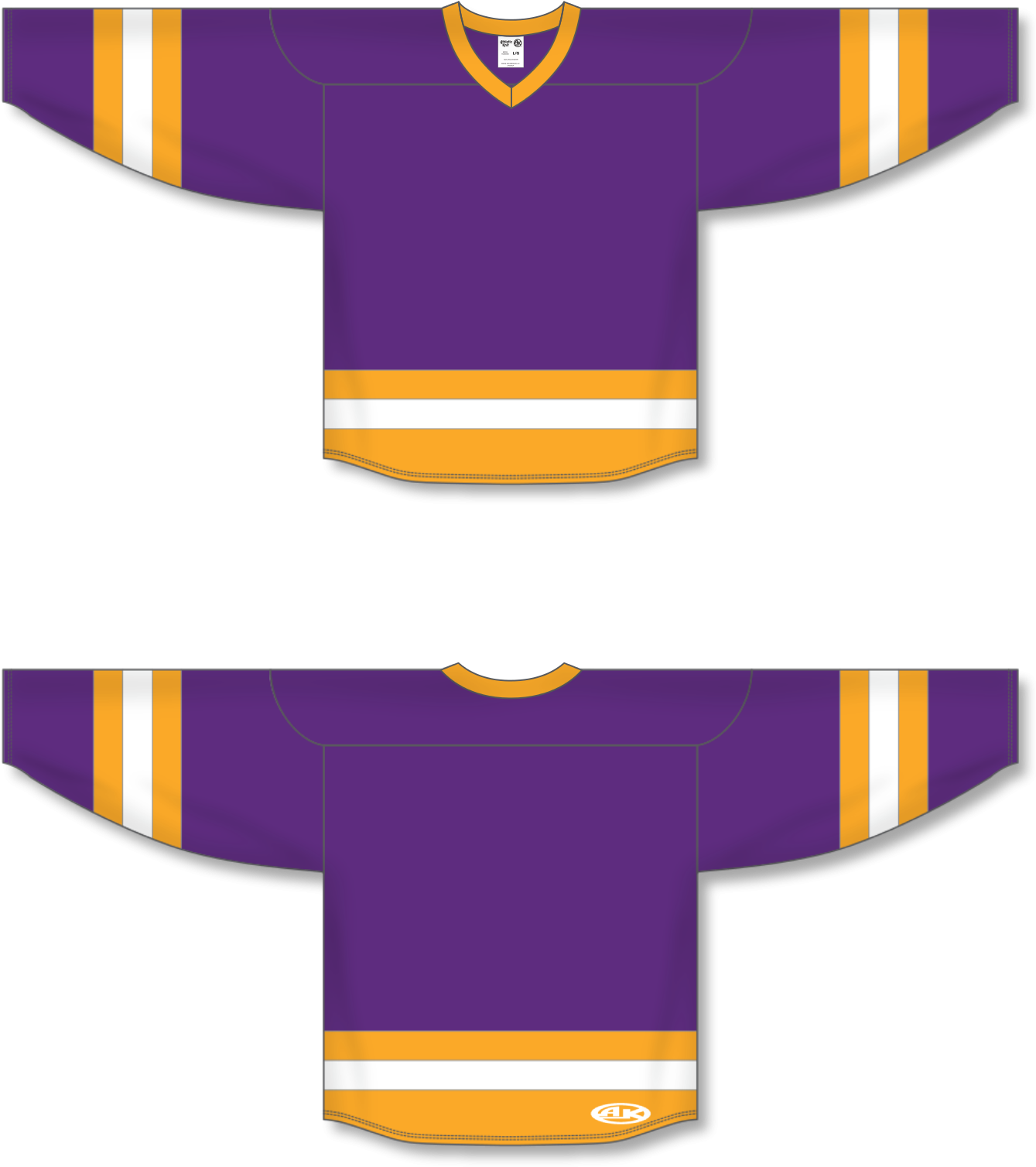 Athletic Knit H6500 Purple/gold/white League Hockey - Sports (1343x1516), Png Download