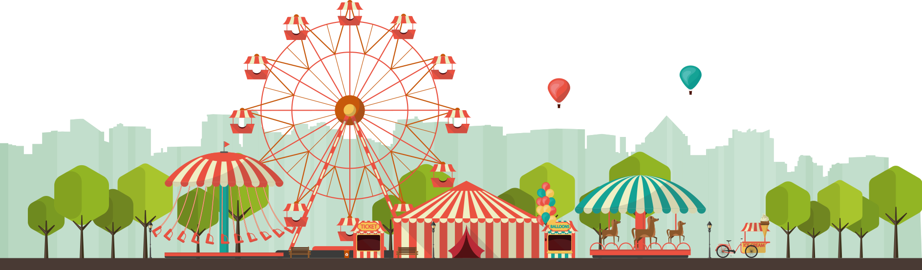 Amusement Park Png Transparent - Amusement Park Park Png (1887x554), Png Download