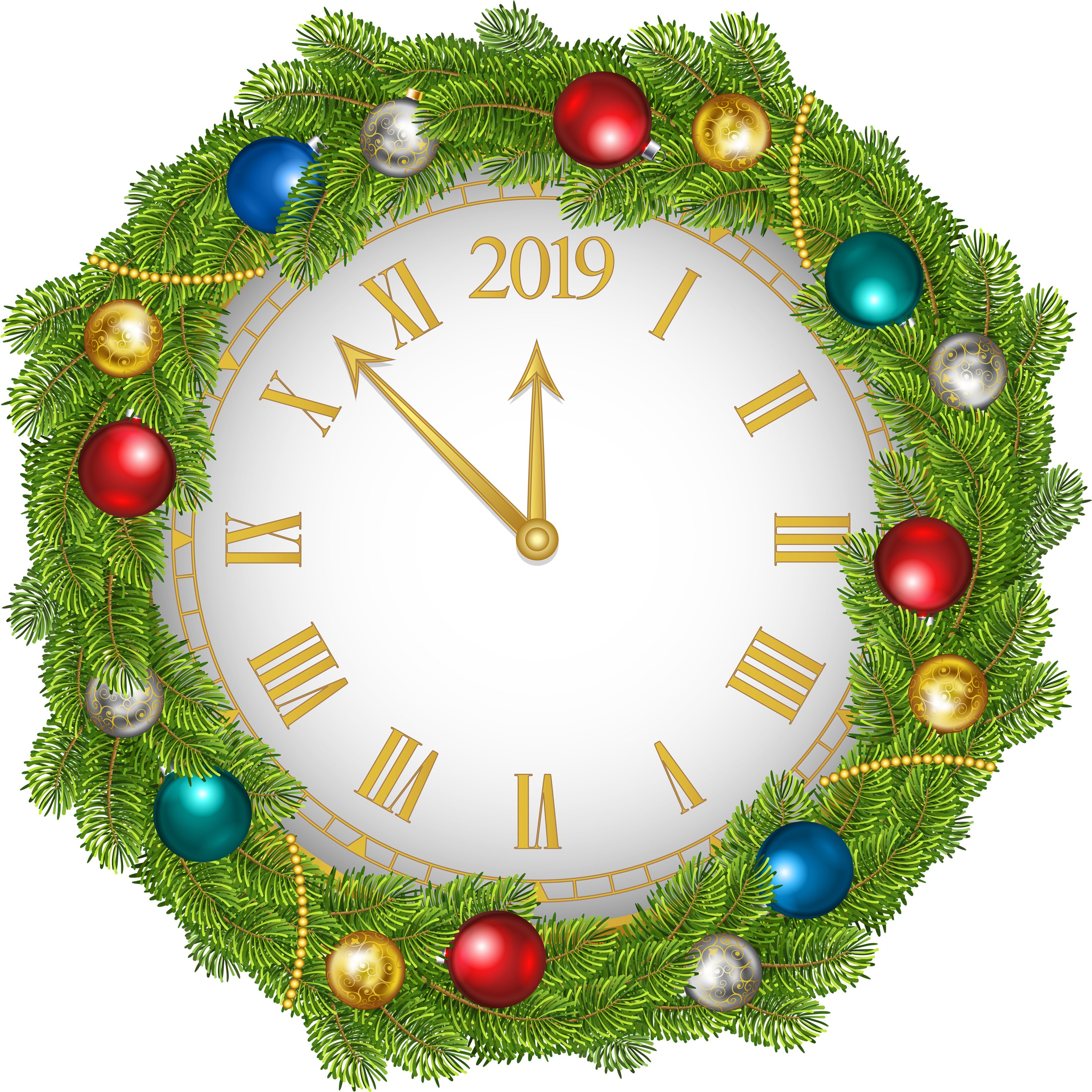 New Years Clock Png (3000x3000), Png Download