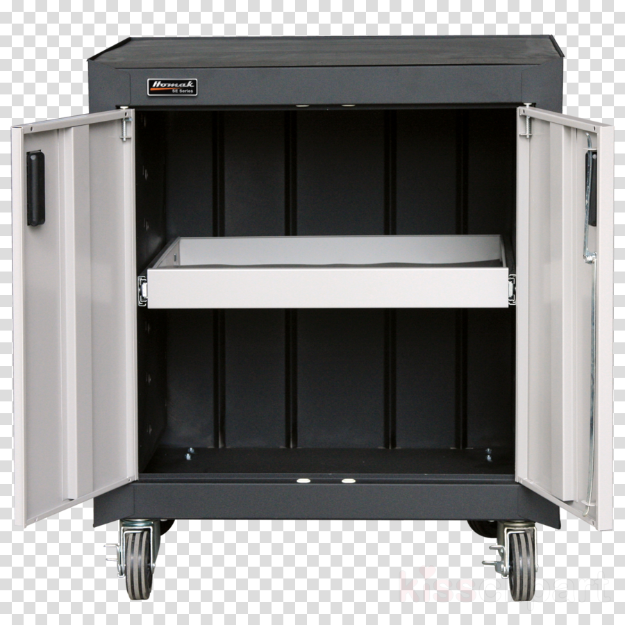 Homak Gs04002270 Steel 2 Door Mobile Cabinet With Gliding - Refrigerator (900x900), Png Download