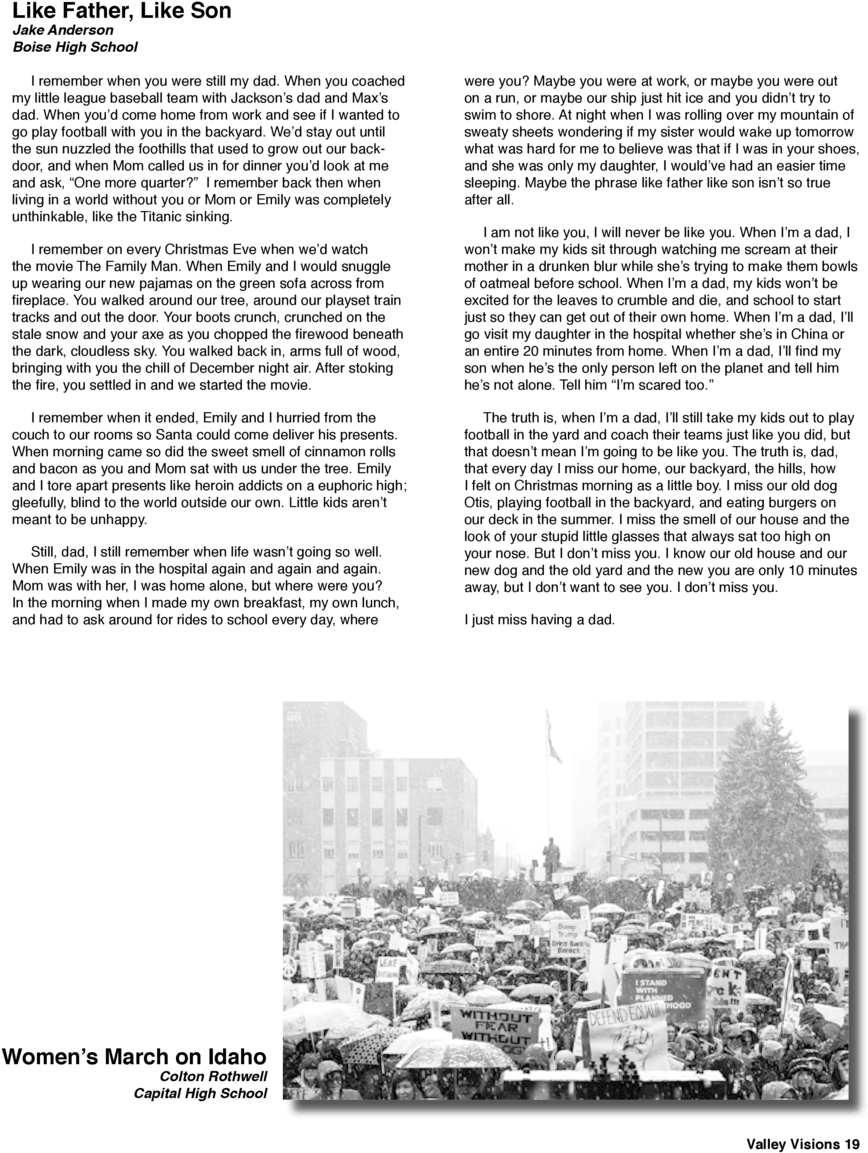 Like Father, Like Son Jake Anderson Boise High School - Boise (960x1243), Png Download