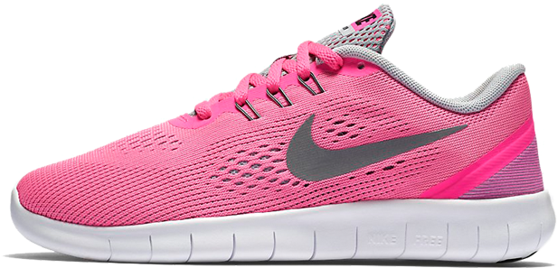 White Nike Free Runs Girls - Shoe (960x960), Png Download