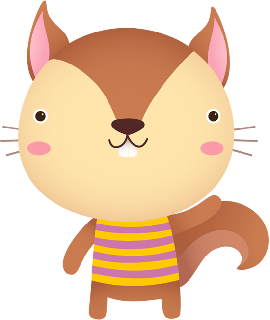 Cute Squirrel Cartoon With Hand Waving (550x650), Png Download