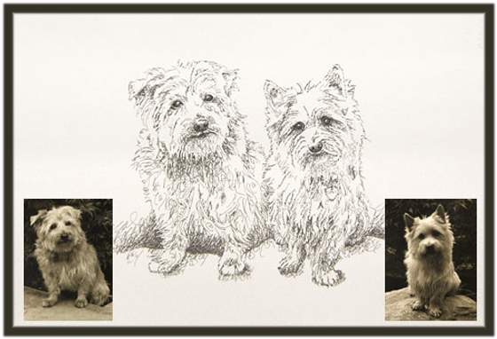 Original Drawing Two Dogs - Drawing (649x1000), Png Download