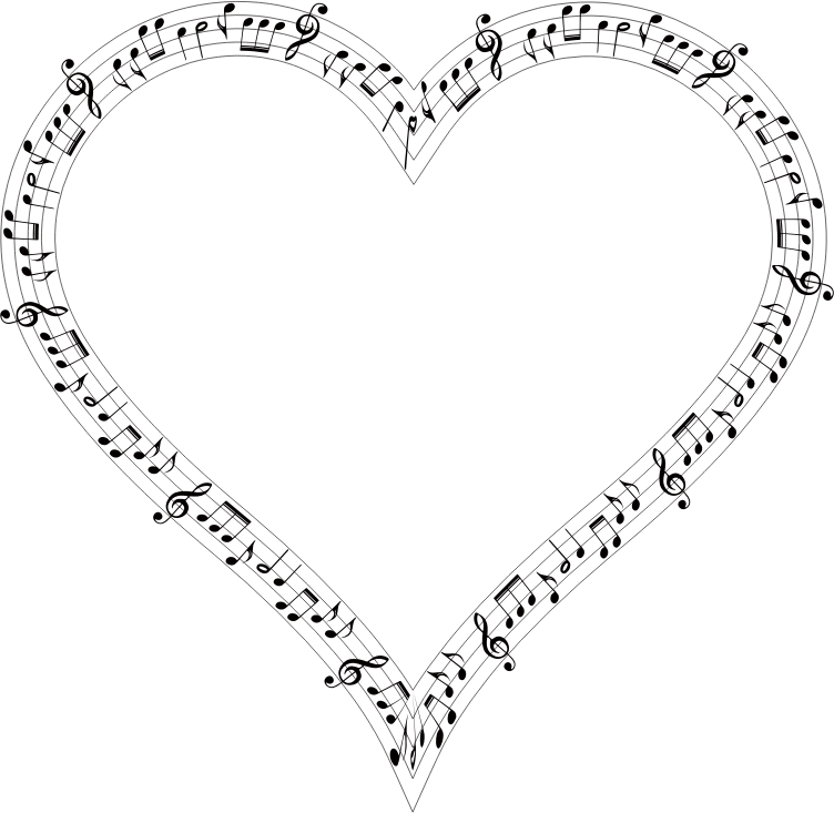 Medium Image - Musical Notes In A Heart (752x733), Png Download