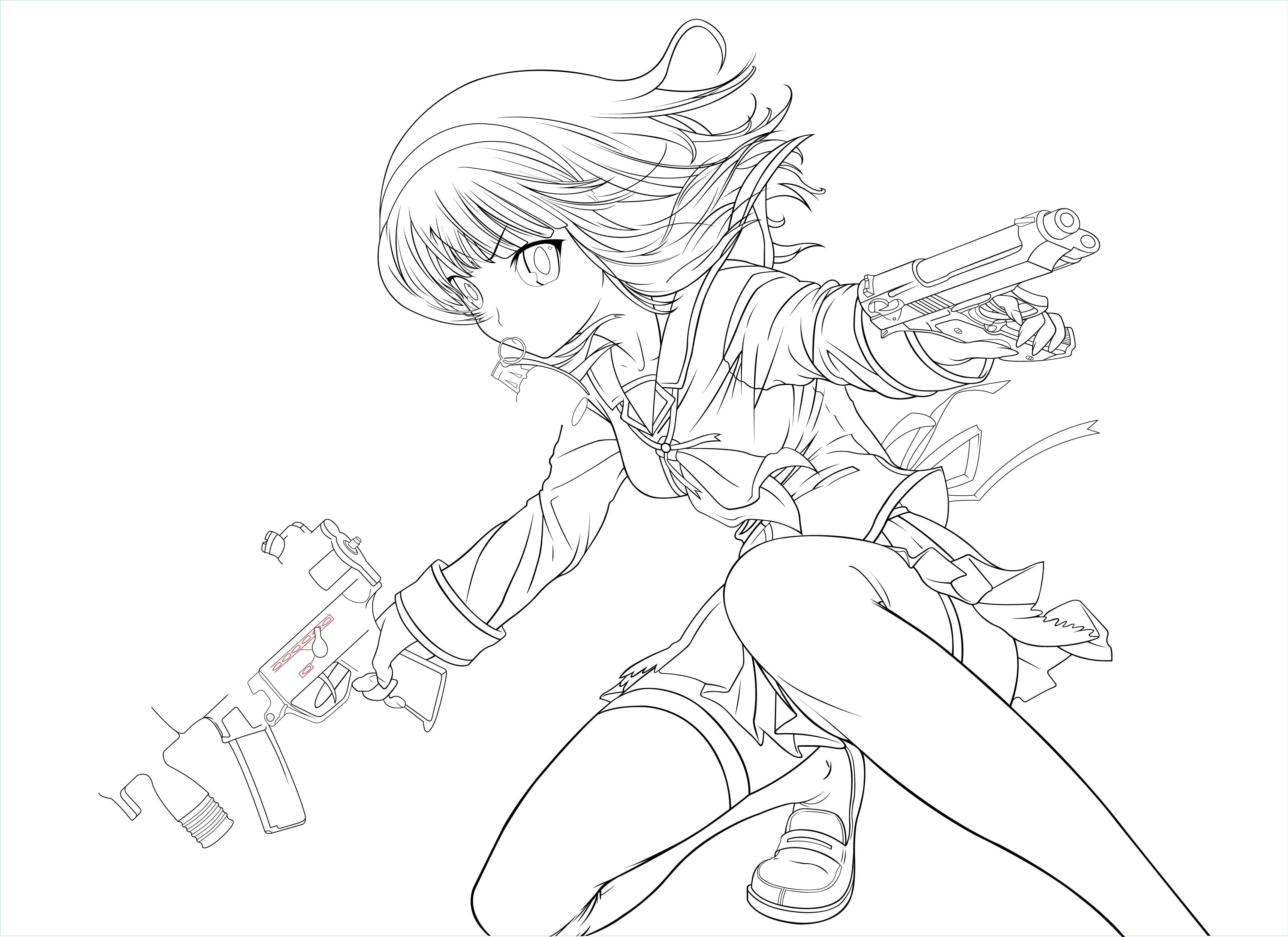 Angel Beats , - Line Art (4292x3121), Png Download