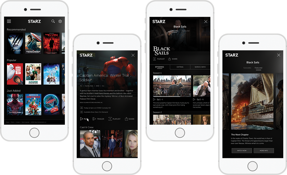 Starz Iphone Screens (1000x612), Png Download