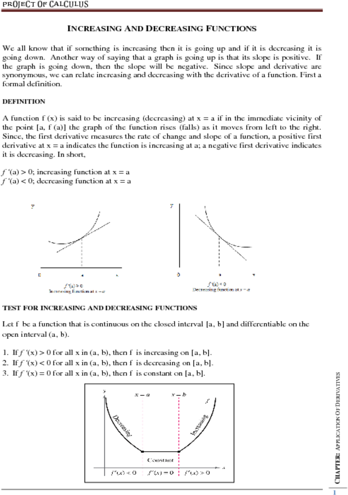 Increasing And Decreasing Functionswe All Know That (850x1100), Png Download