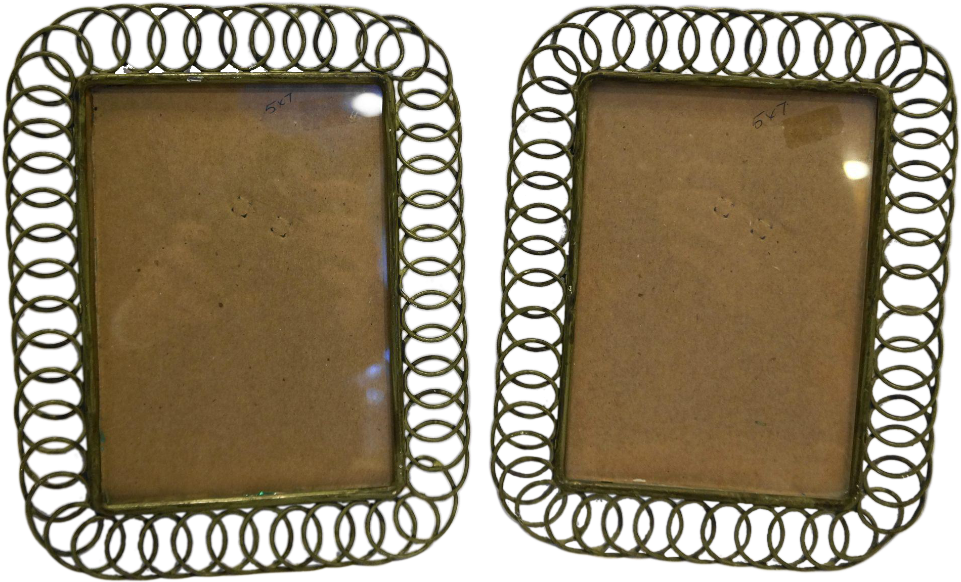 Wire Loop Twisted Metal Picture Frames Pair Easel Back - Earrings (1899x1899), Png Download