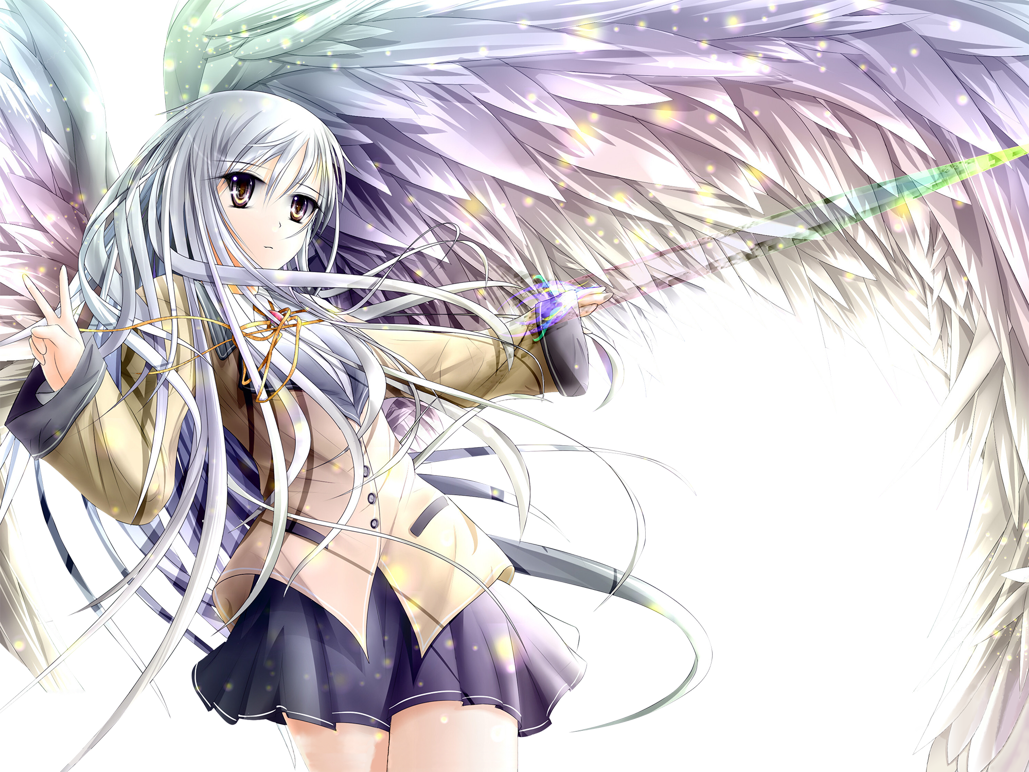 Fille De Manga Ange - Manga Angel Beats (2000x1500), Png Download