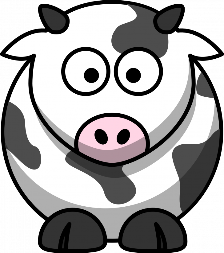 Medium Size Of How To Draw A Cartoon Monkey Head Swinging - Cartoon Cow With No Background (728x824), Png Download