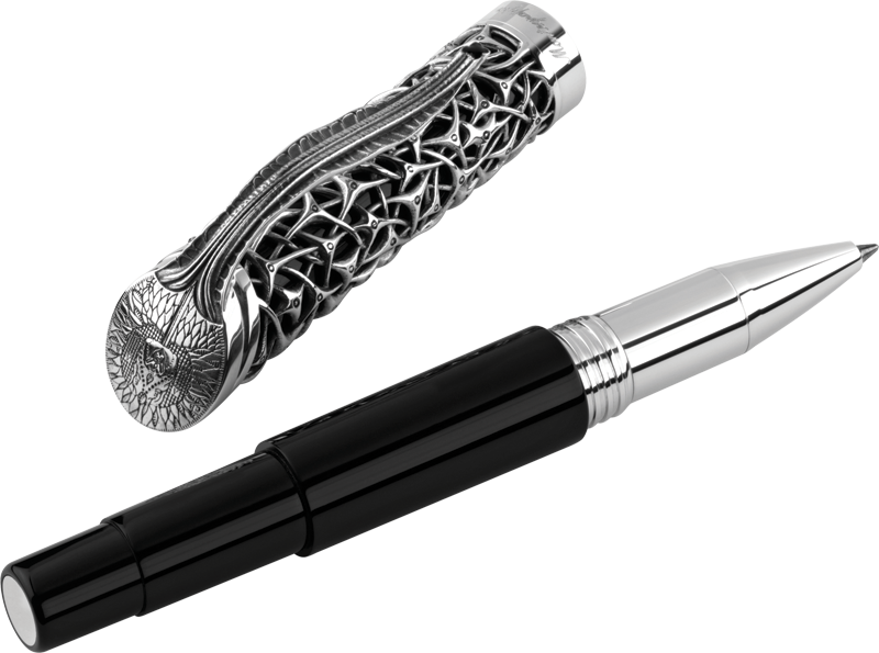 Brain Rollerball, Silver - Black Sterling Silver Rollerball Pen (800x595), Png Download