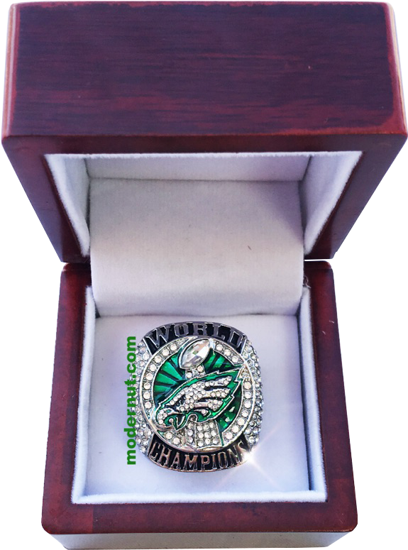 Eagles Logo Cherry Wood Ring Box - Black Ring Box (724x1024), Png Download