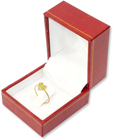 Suede Small Ring Box- D01 Red/black/blue - Estuche Para Anillo De Compromiso Reales (600x695), Png Download