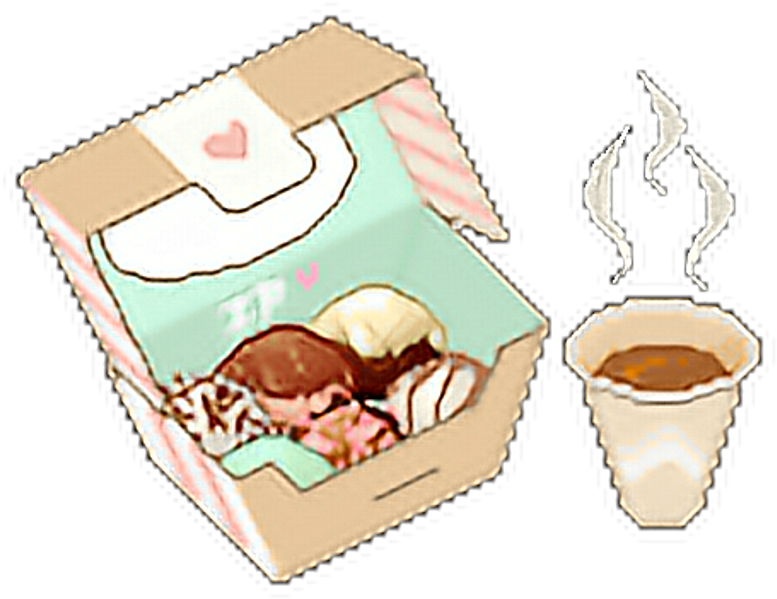 Pixelated Pixel Kawaii Cute Anime Manga Snacks Food - Pixel Latte (1024x1024), Png Download