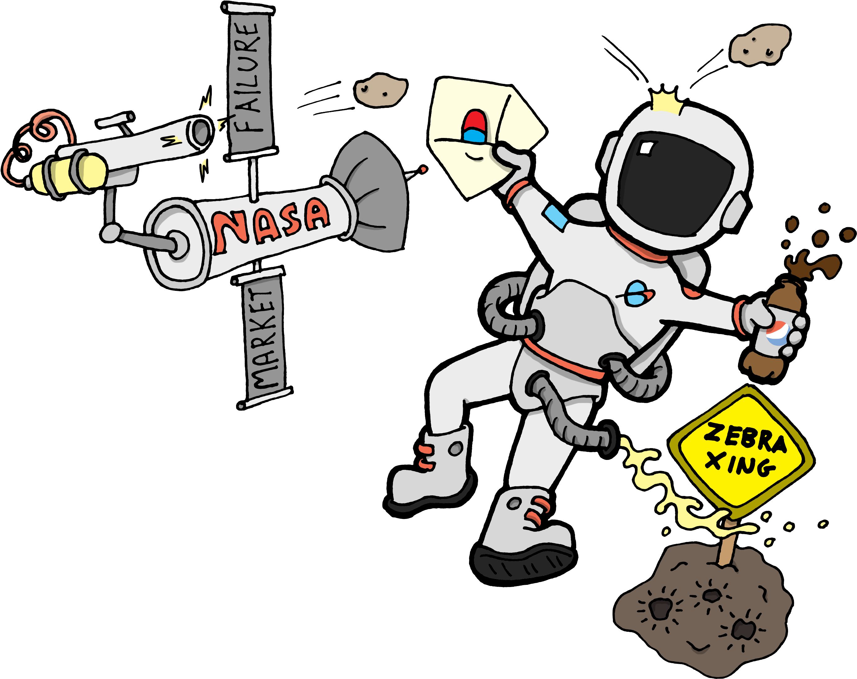 Hard To Forget A Peeing Astronaut Holding A Diet Pepsi - Jc Economics Tuition - Bukit Timah Shopping Ctr (3000x2400), Png Download