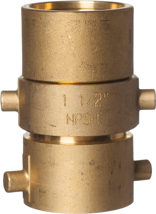 1-1/2" Npsh Brass Coupling For Rack Hose - Brass (700x700), Png Download