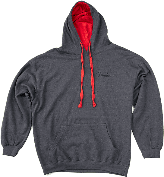 Fender Pullover Sweatshirt, Black With Red Hood, Xl - Sweat À Capuche Fender Flag M - Flag M - Sweat À Capuche (562x600), Png Download