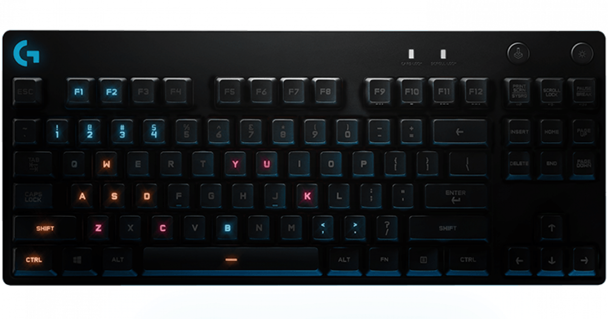 Logitech Pro Mechanical Gaming Keyboard Wired Keyboard (1201x631), Png Download