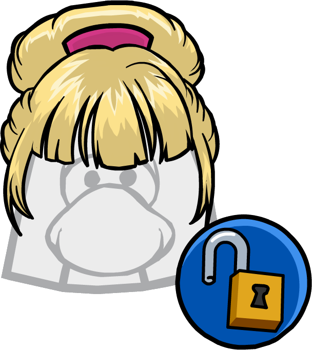 Hotcrossbun2013 - Club Penguin Blonde Bun (608x682), Png Download