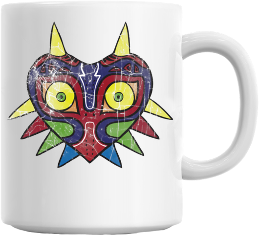 Zelda Mask Mug - Styleart Video Game Logo Mask Mug - Mug1-white-ancv (600x552), Png Download