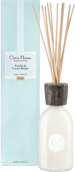 Circa Home Vanilla & Cocoa Butter Fragrance Diffuser - Glass Bottle (832x750), Png Download