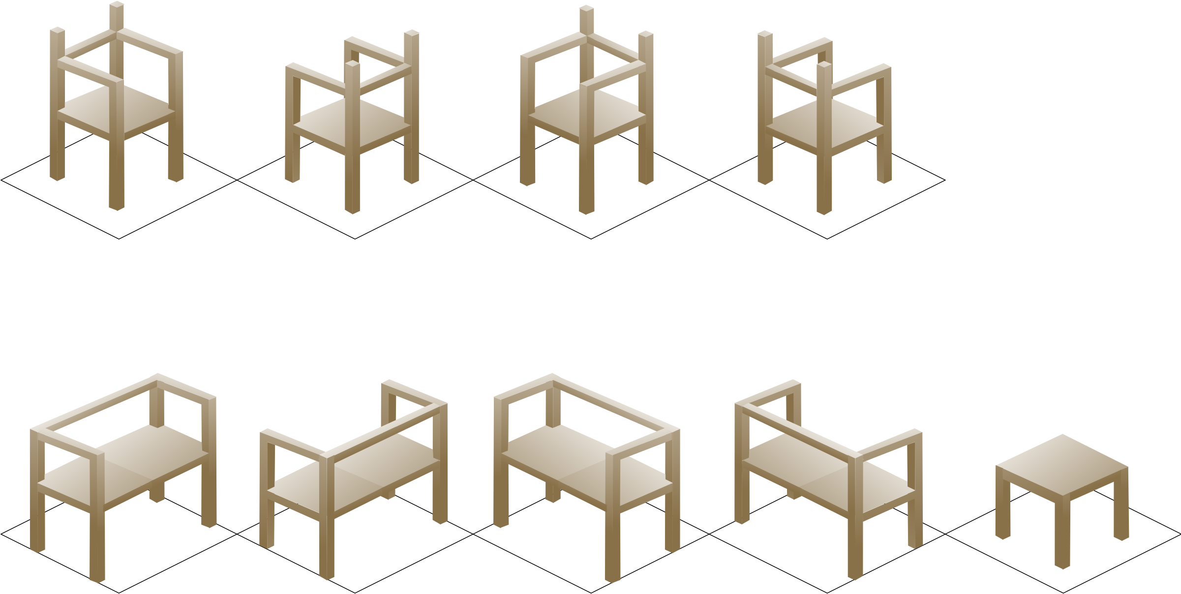 This Free Icons Png Design Of Isometric Chair (2400x2160), Png Download