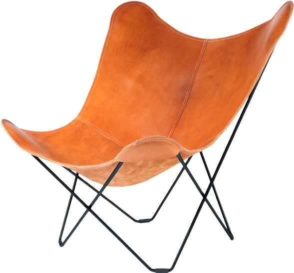 Cuero Butterfly Chair Tan Leather - Fame Scandinavia Butterfly Chair (600x600), Png Download