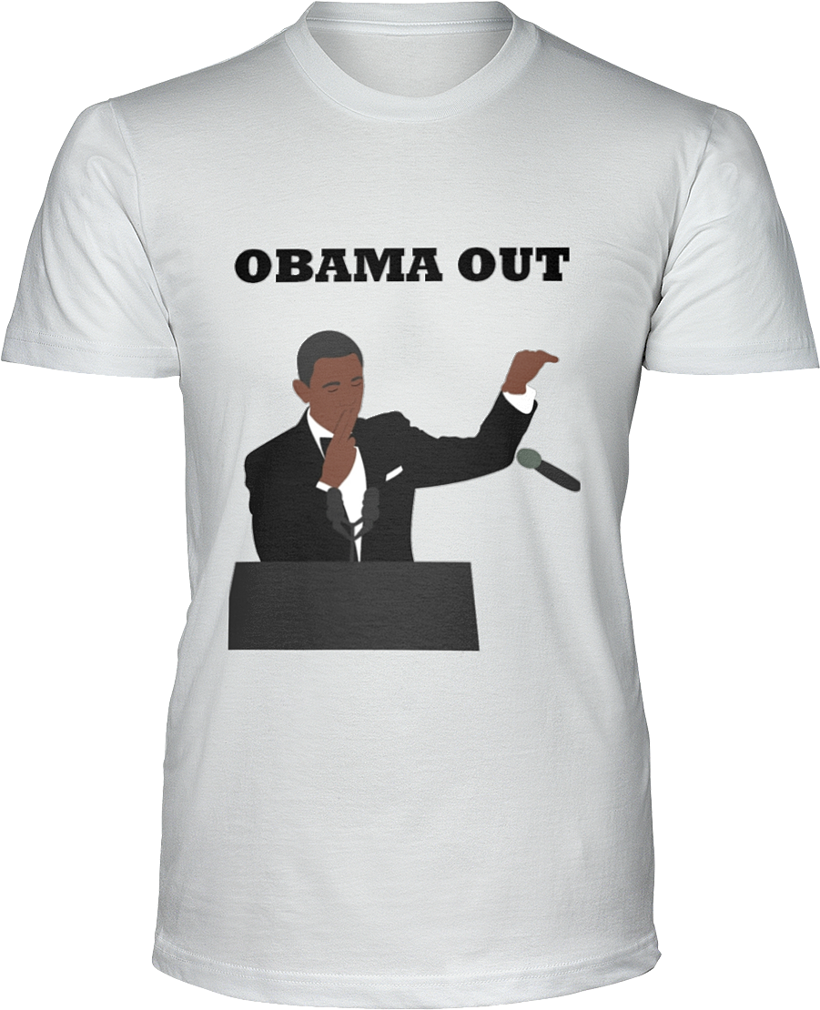 "obama Out" Mic Drop Ultra Cotton T-shirt - Real Men Love Cats Tee (900x1125), Png Download
