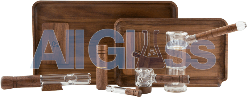 Marley Natural Glass & Walnut Bubbler - Bong (800x800), Png Download