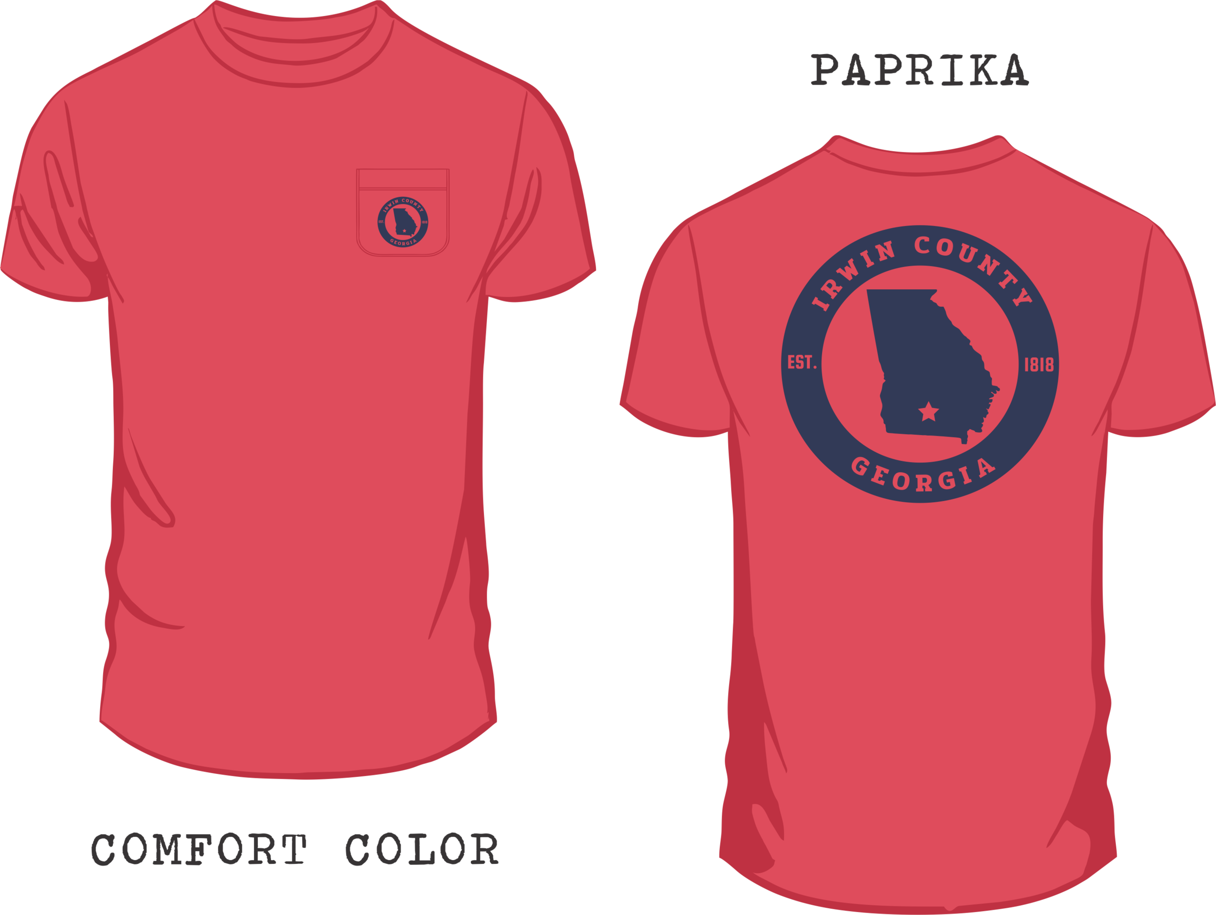 Paprika Irwin County Pocket Tee (2500x1882), Png Download