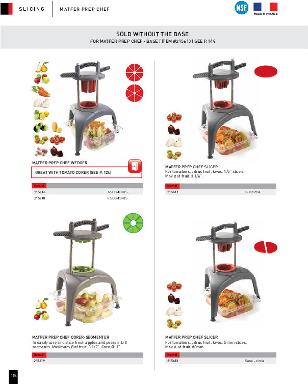 Download Spec Sheet - Matfer Prep Chef - Slicer (without Base) (603x774), Png Download
