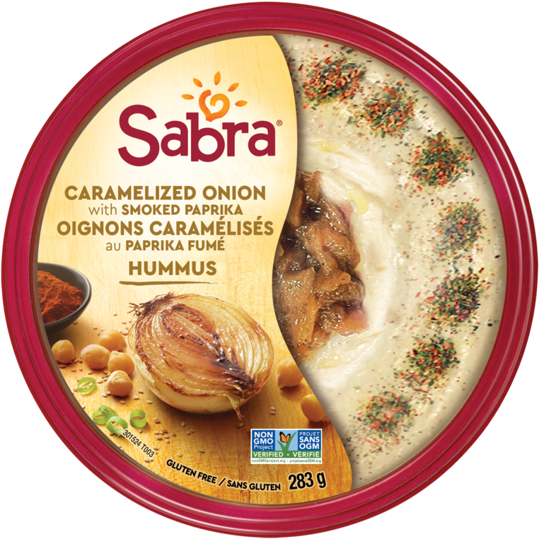 Sabra 10oz Onion Top View - Caramelized Onion Hummus Sabra (1000x1000), Png Download