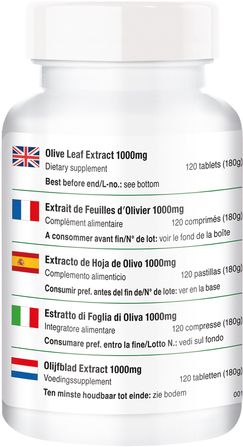 Olive Leaf Extract 1000mg - Tablet (1000x1000), Png Download