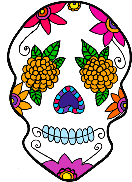 Sugar Skull Clipart Calavera - Sugar Skull With Marigold Eyes (1160x772), Png Download