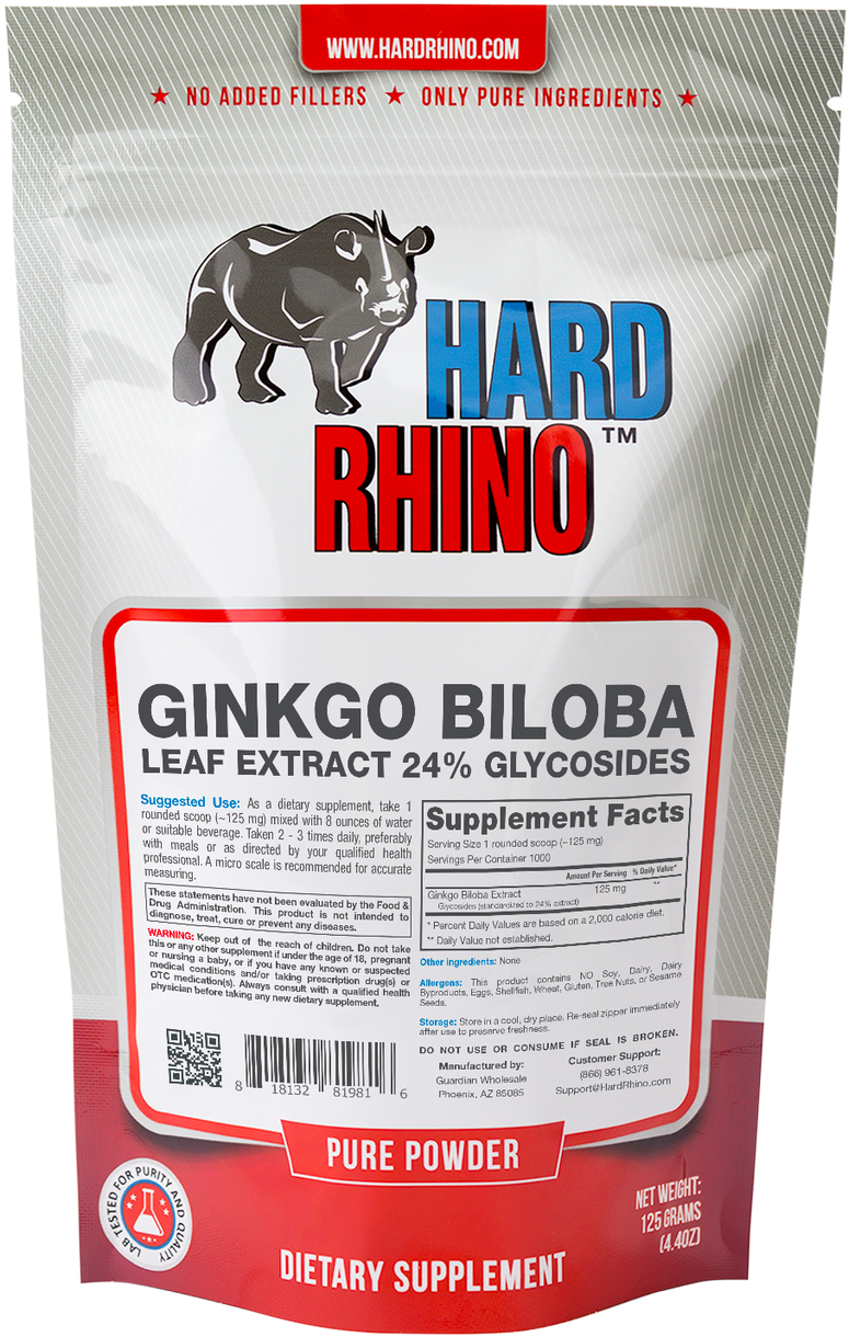 Ginkgo Biloba Leaf Extract 24% Glycosides - Hard Rhino Maca Root 4:1 Extract Powder, 125 Grams (1280x1280), Png Download