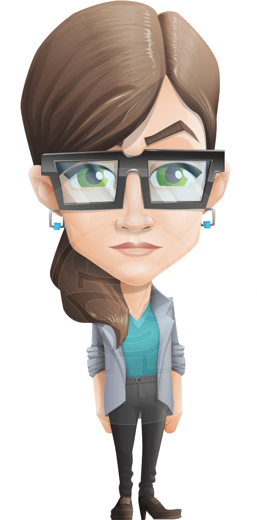 Babacool - Girl Vector Characters Png Casual (542x1060), Png Download