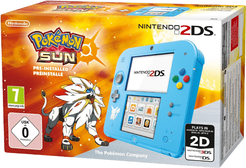 Cool Nintendo 2ds Special Edition Pokémon Soleil Bleu - Nintendo 2ds Pokemon Sun (786x587), Png Download