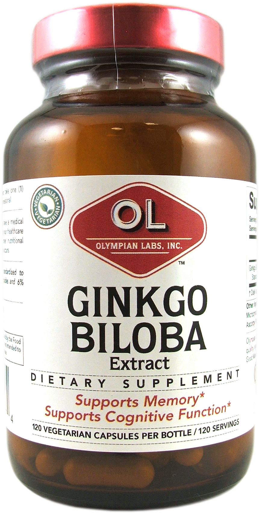 Olympian Labs Ginkgo Biloba Extract Dietary Supplement, - Olympian Labs - Ginkgo Biloba Extract 60 Mg - 120 Capsules (1056x1887), Png Download