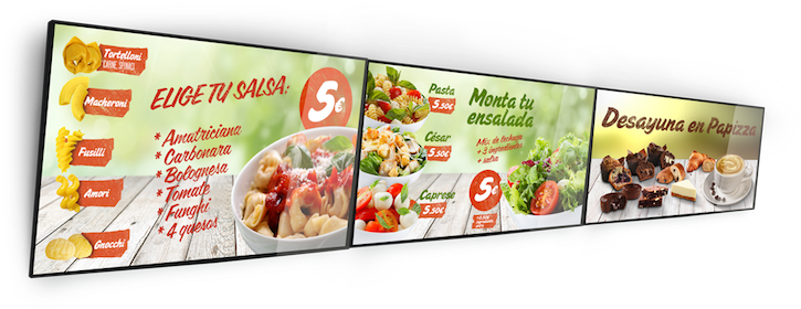 Replaces The Traditional Light Boxes Showing Digital - Menu (800x566), Png Download