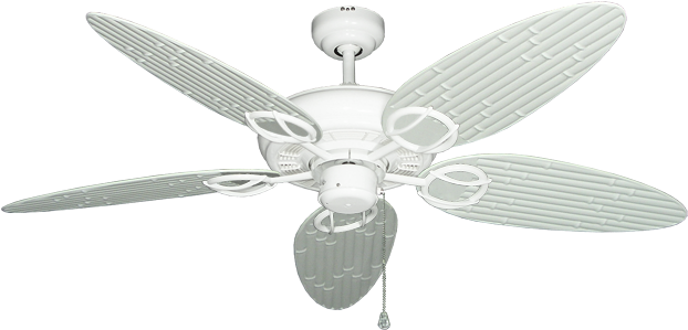 Trinidad Pure White Ceiling Fan With 52" Bamboo Pure - Ceiling Fan (800x392), Png Download